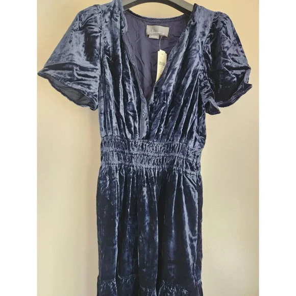 NWT Anthropologie The Somerset Maxi Dress Velvet Edition Size XXS Navy #NA414 - Picture 4 of 11